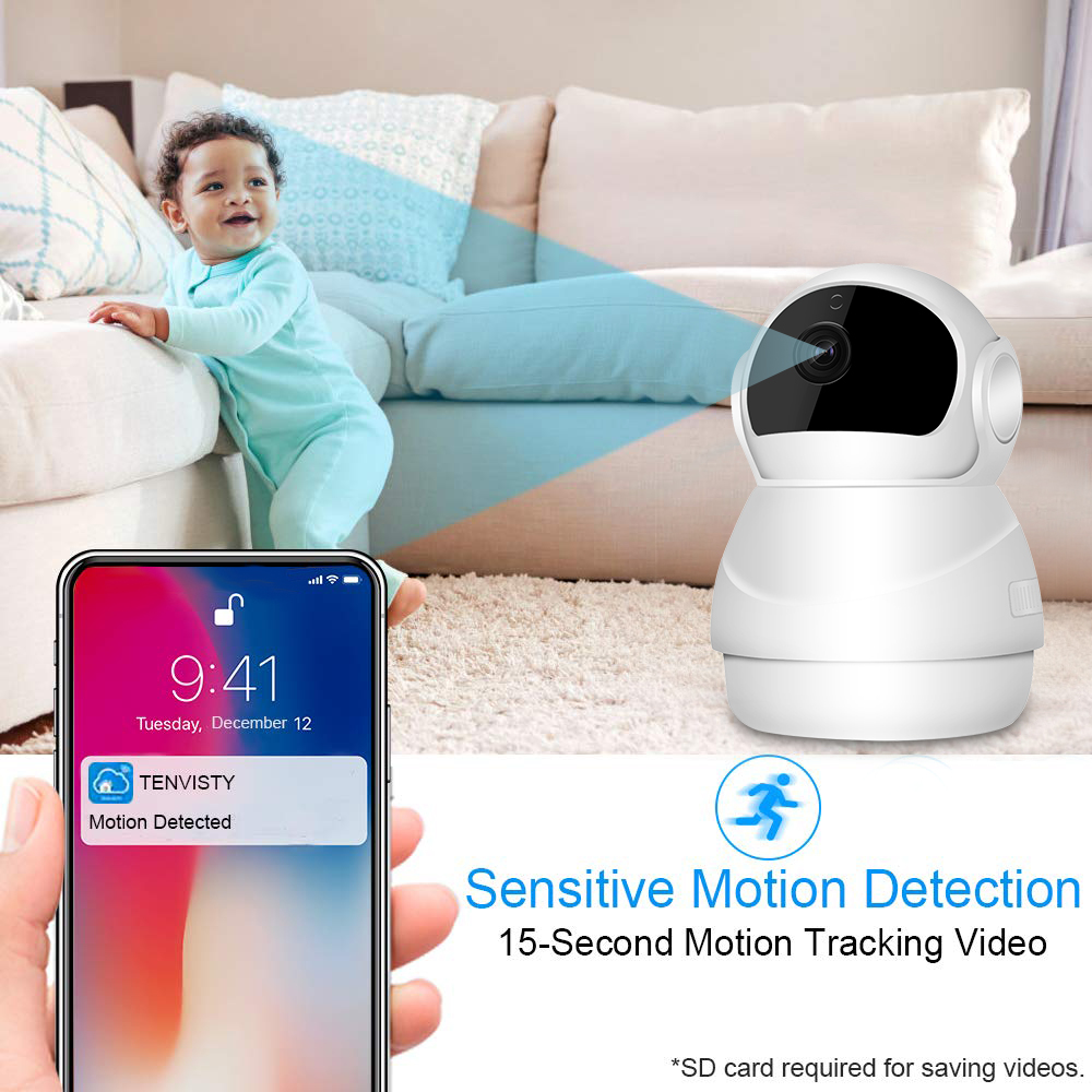 Bakeey 1080P 360 Degree Smart WIFI IP Camera Support Two-way Audio PIR Motion Sensor 4 x Zoom TF Card Storage Baby Monitor 5