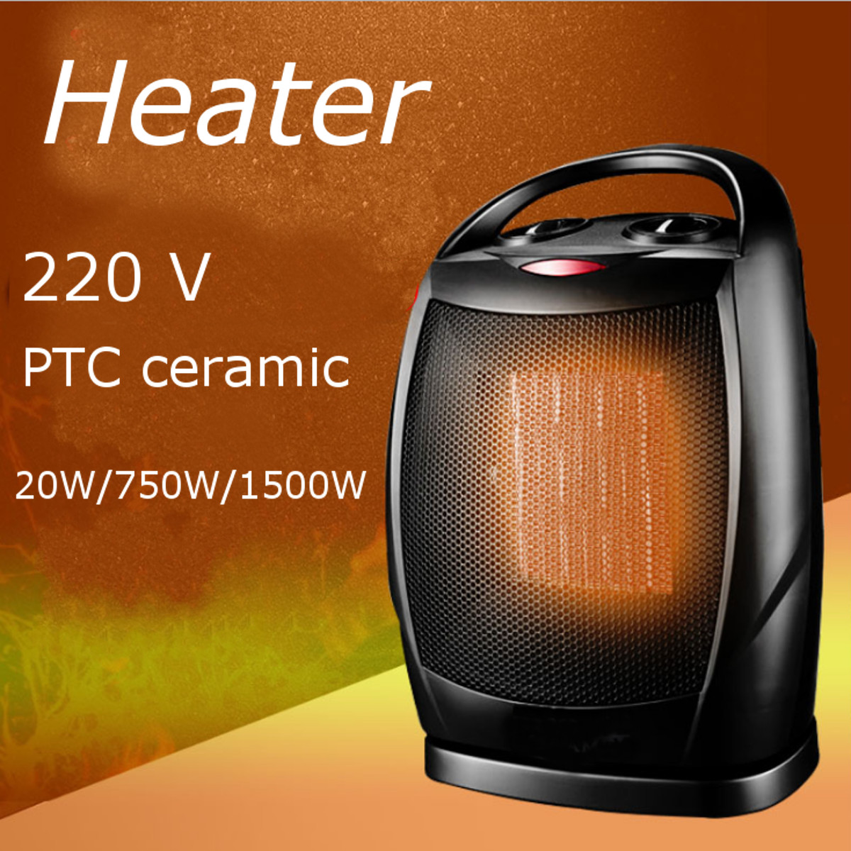 Portable Silent Heater Heating Fan Electric Room Office Thermostat Warm Machine 10