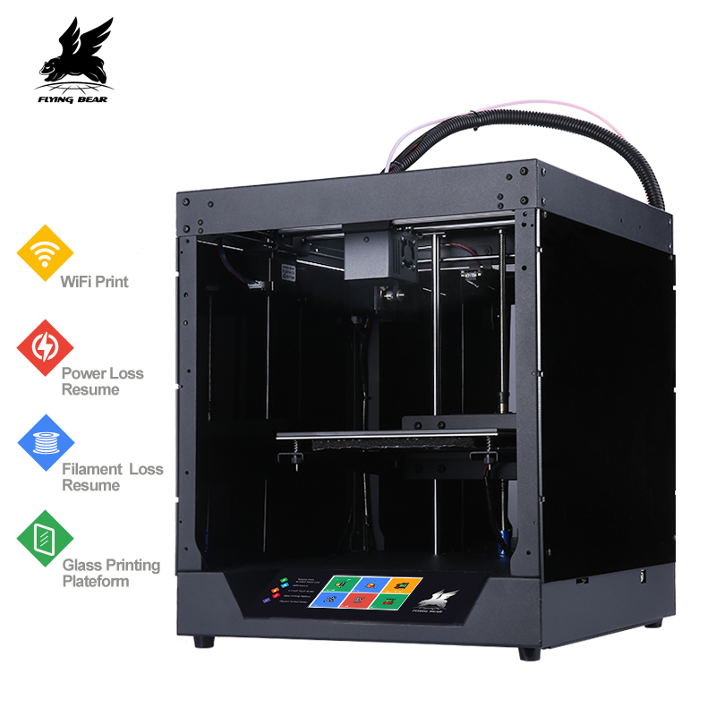 Flyingbear® Ghost FDM Metal 3D Printer 230*230*210mm Printing Size Support WIFI Connect/4.3 inch Color Touch Screen/Filament Runout Sensor/Power Resume Function/Fast Assembly 9