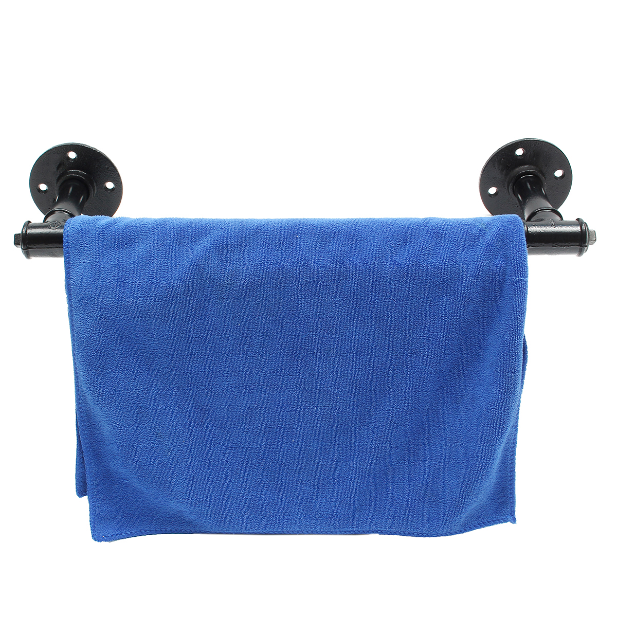 

Industrial Steampunk Bath Towel Bar Rail Holder Black Iron Pipe Wall Mount Shelf Rack 4 Sizes