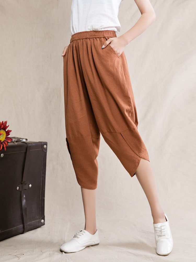 

Vintage Women Cotton Linen Harem Pants