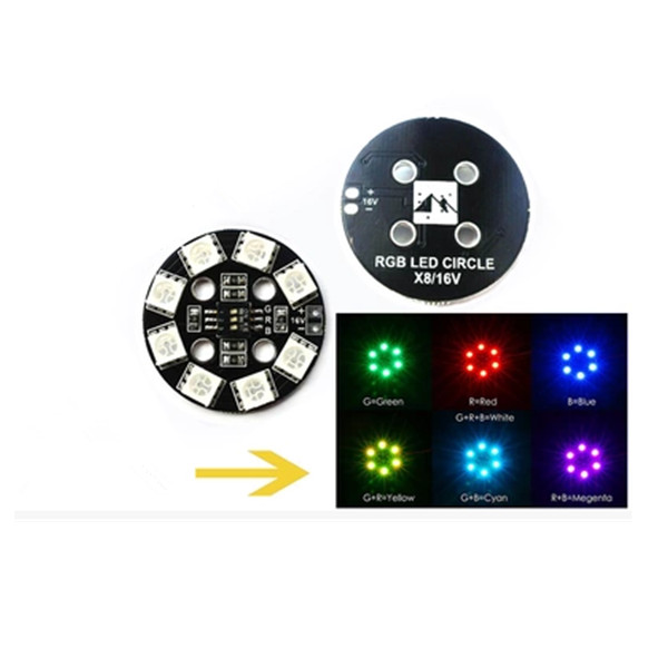

Matek RGB LED Circle Board 7-colors X8 16V For FPV RC Multi-Rotor Racing Drone