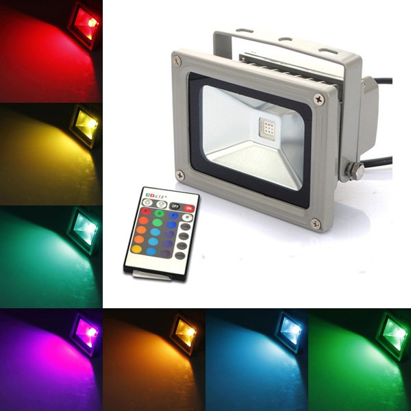 

10W RGB 900LM RGB Color Changing Outdooors LED Flood Light AC85-265V