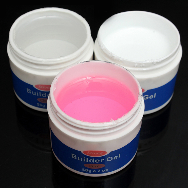 56g 2oz Strong Pink Clear White Nail Art Builder Manicure UV Gel