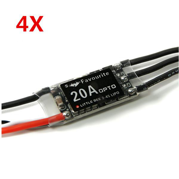 

4X FVT LittleBee 20A ESC BLHeli OPTO 2-4S Supports OneShot125 For RC Drone FPV Racing Multi Rotor