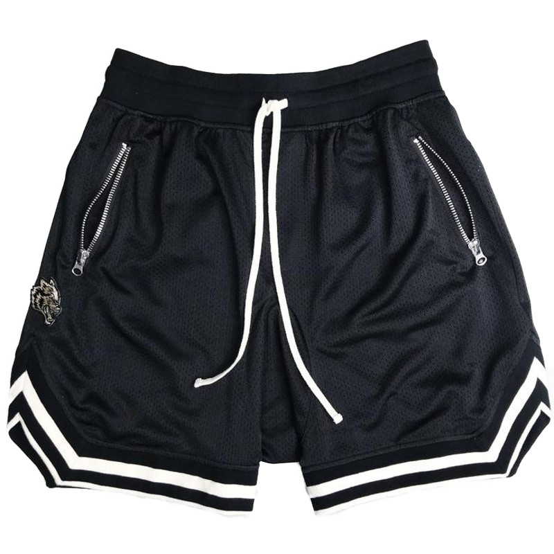 

Men Sport Shorts Athletic Short with Pockets Polyester Ball Games Exercise Shorts Elastic Waist New Mesh Fitness Shorts