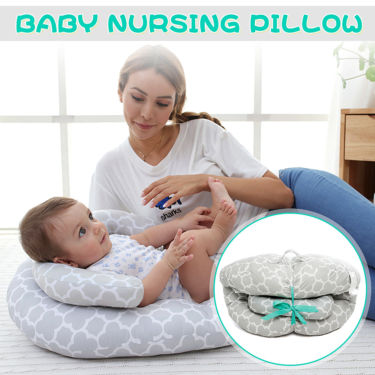 Newborn Infant Sleep Pillow Baby Adjustable Width Anti-rollo CJ 