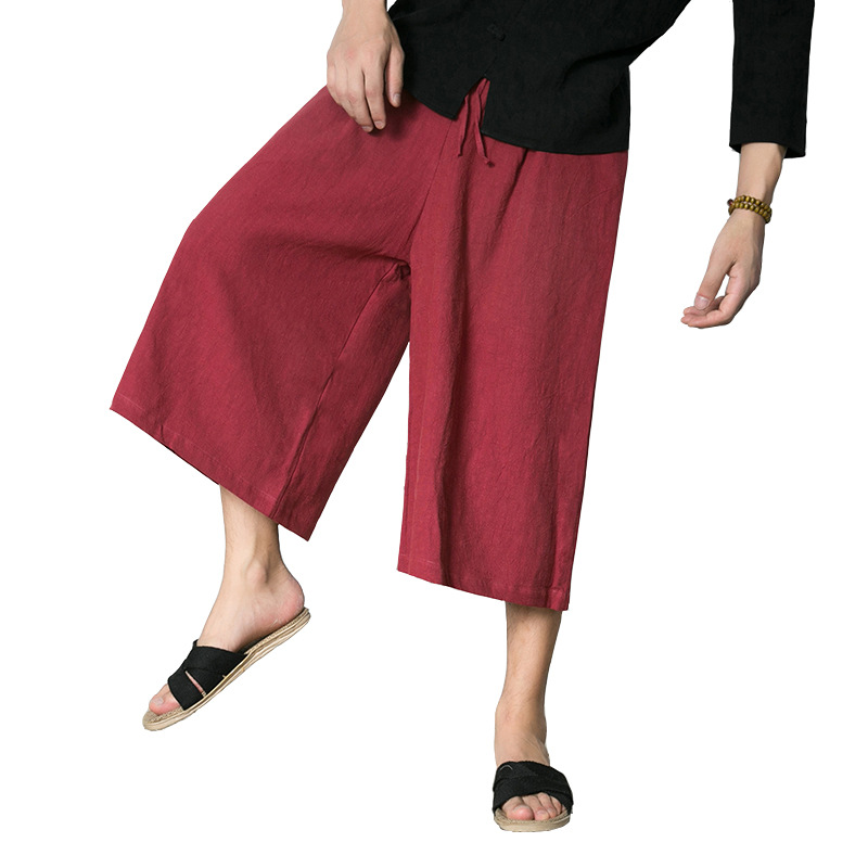

Mens Fashion Cototn Loose Comfy Summer Calf Length Pants