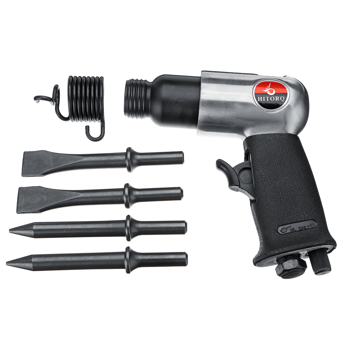 

Air Hammer Drill Gun with 4pcs Chisels 1/4 Inch Chipping Riveting Pneumatic Power Air Tool