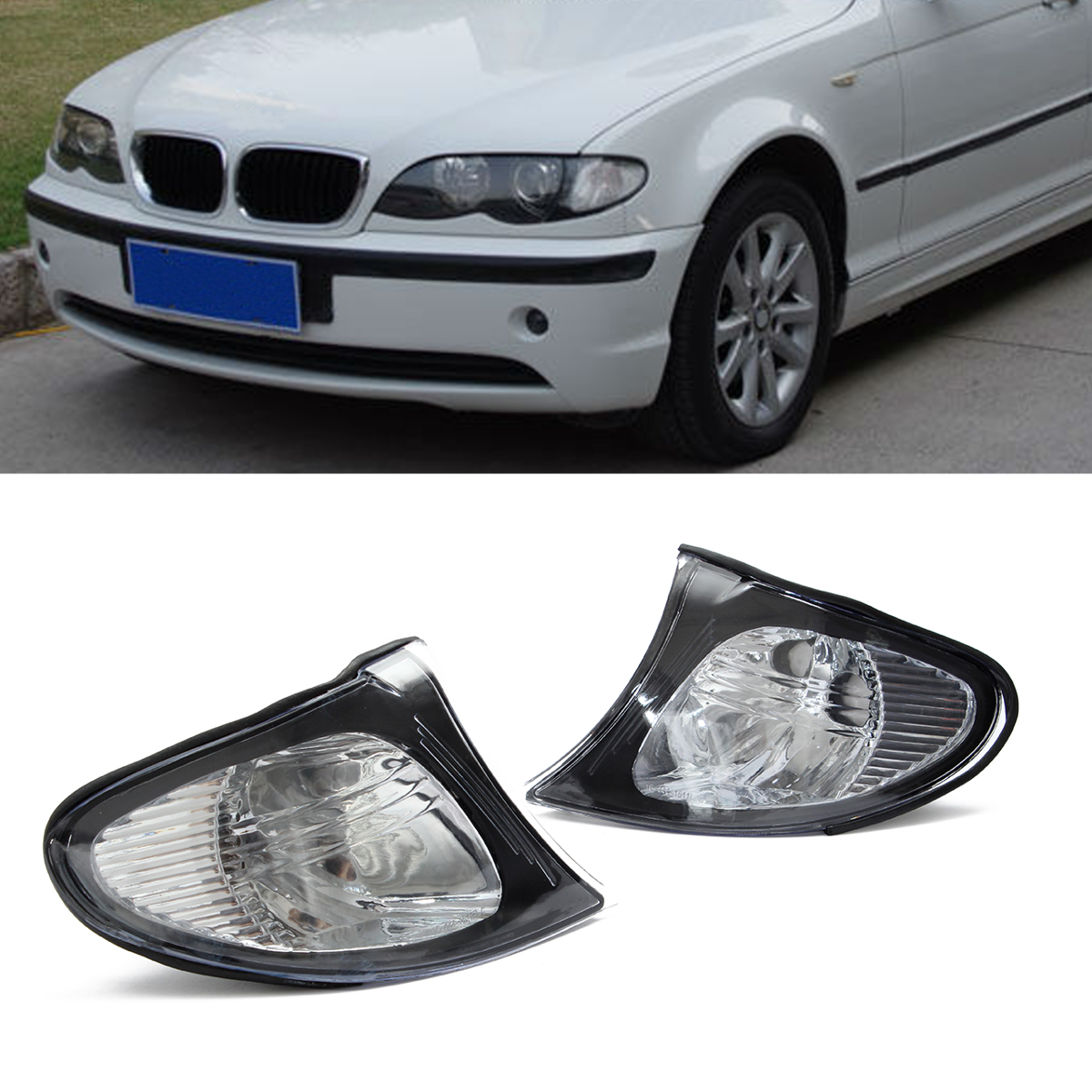 Luminaires latéraux en allure de coin pour BMW E46 3-Series 4DR 02-05 325i 330i Lens transparent