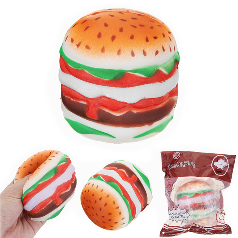 

YunXin Squishy Burger Burger 9см медленно растет с упаковкой Хлеб Коллекция подарков Декор Игрушка