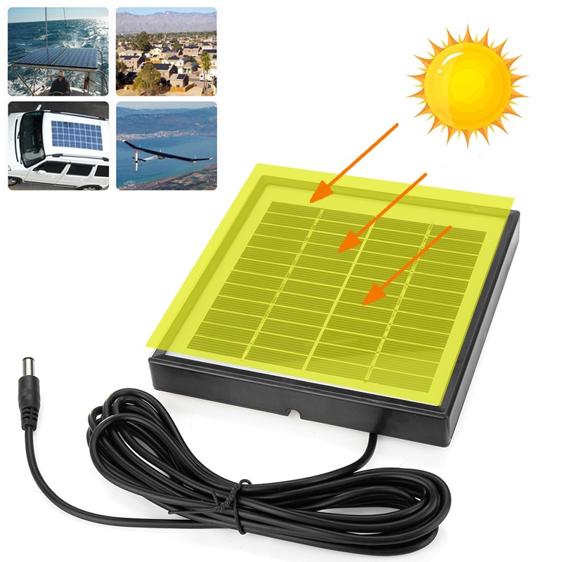 Portable 5W 12V Polysilicon Solar Panel Battery Charger For Car RV Boat W/ 3m Cable 3