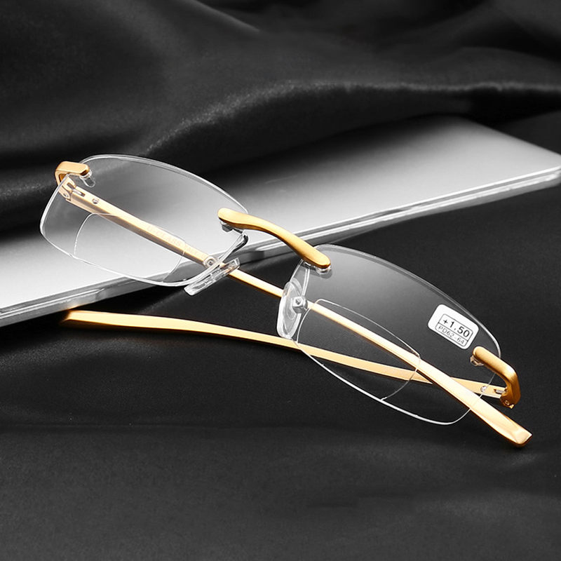 

Ultra-light Retro Far and Near Use No-frame Reading Glasses