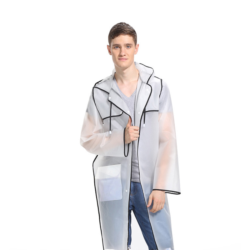 

Fashion Couple EVA Environmental Raincoat Transparent Outdoor Travel Waterproof Raincoat