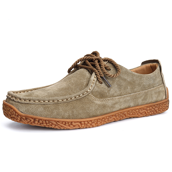 

Мужчины Moc Toe Stitching Suede Soft Sole Oxfords