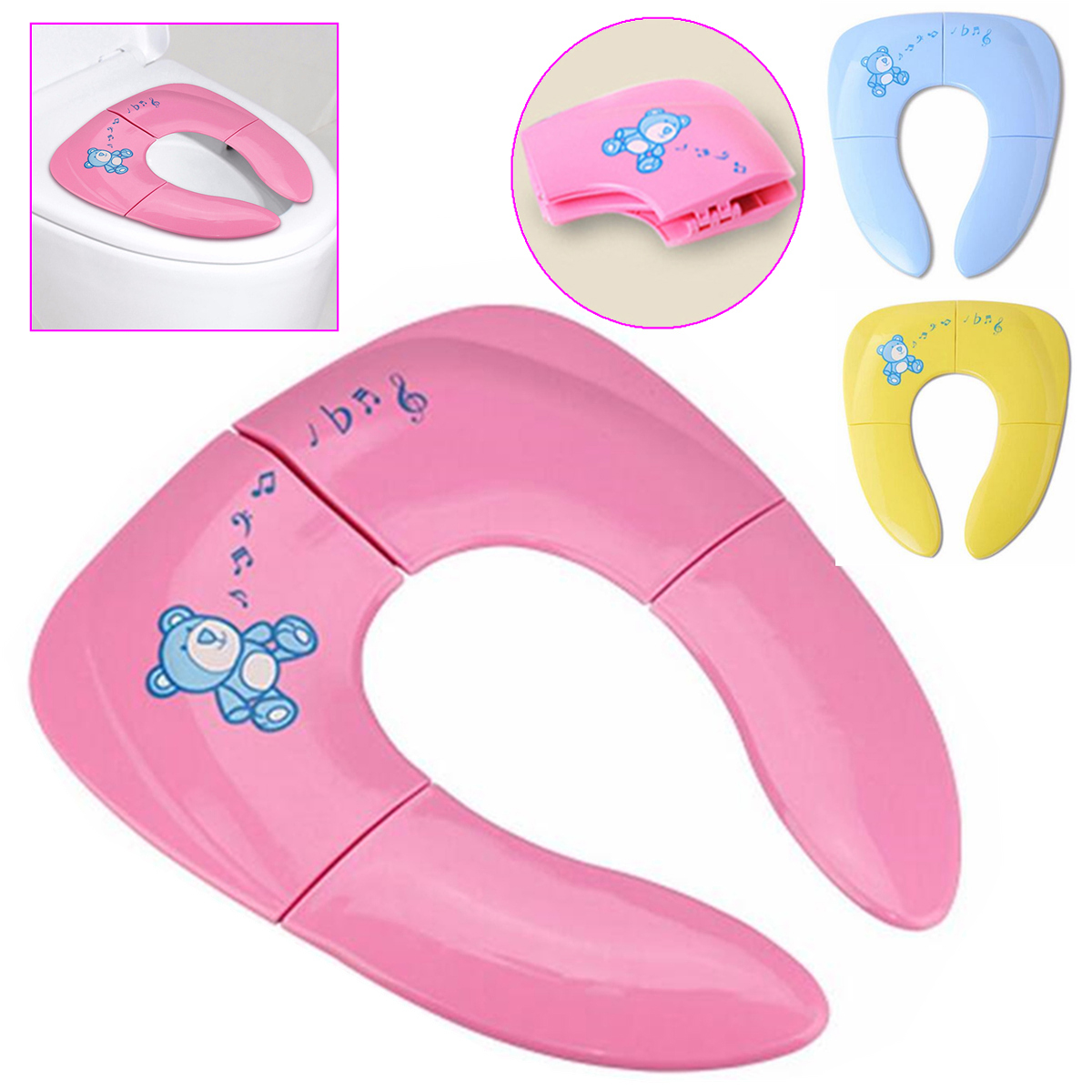 

Portable Foldable Baby Toddler Potty Toilet Seat Covers Pad Cushion Training Children Kids WC