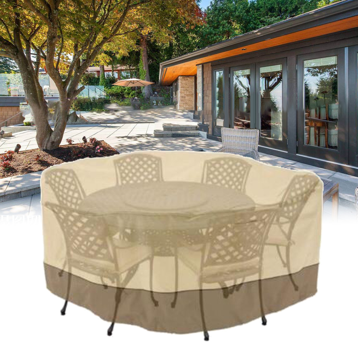 Garden Round Waterproof Table Cover Patio Outdoor Furniture Set Shelter Protection 2