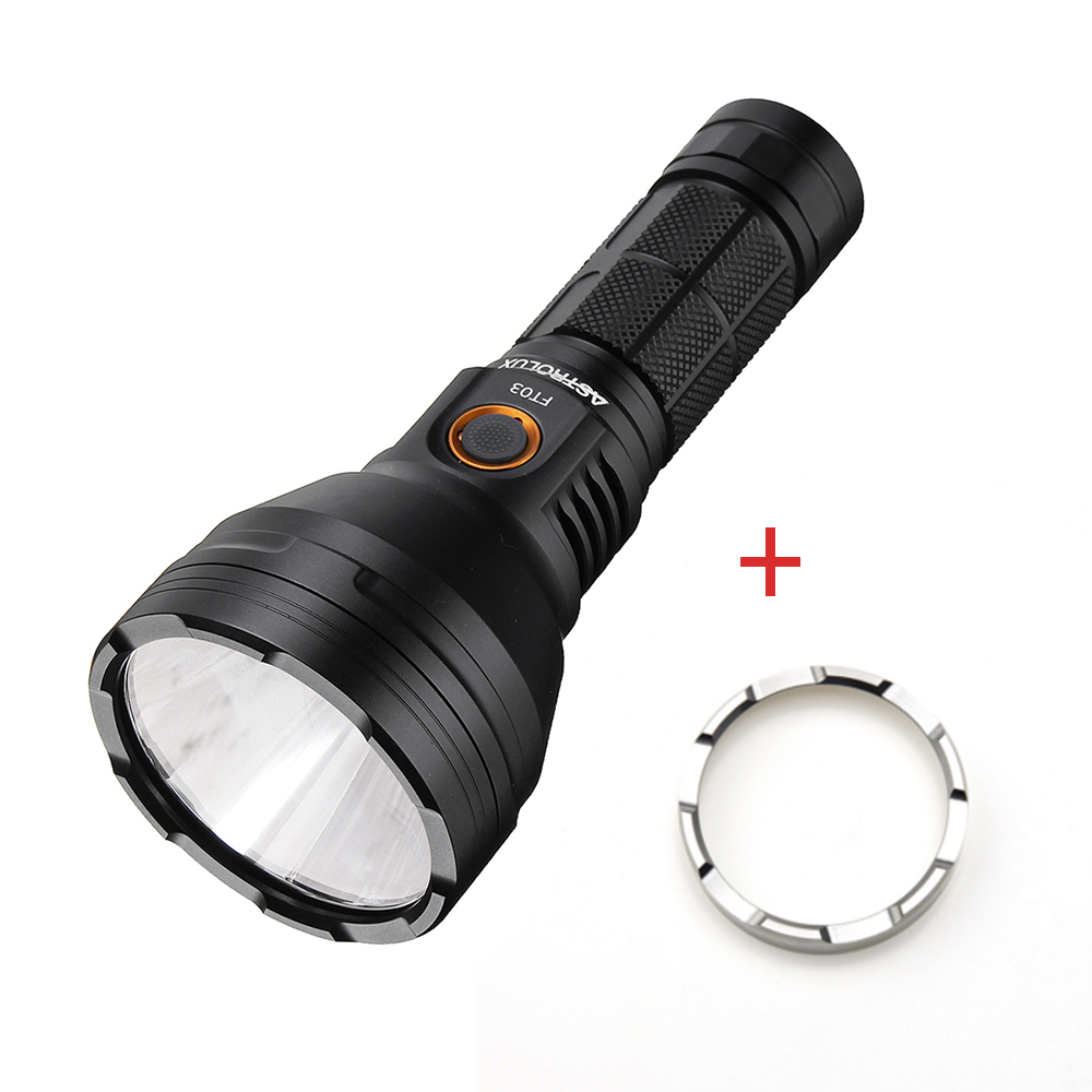 

Neutral White Astrolux FT03 XHP50.2 4300lm 735m NarsilM v1.3 USB-C Rechargeable 2A LED Flashlight + 1Pcs DIY Stainless Steel Bezel