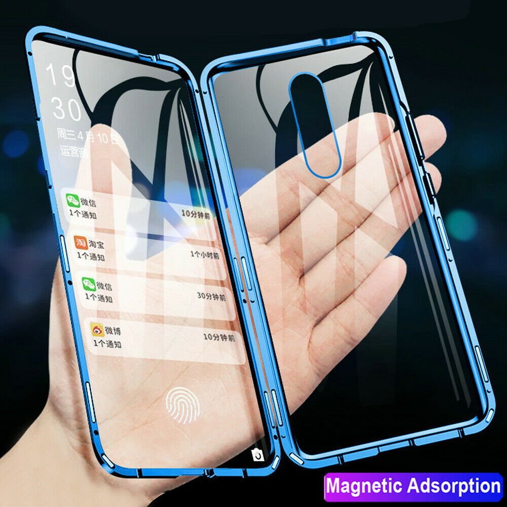 

Bakeey 360º Curved Screen Front+Back Double-sided Full Body 9H Tempered Glass Metal Magnetic Adsorption Flip Protective Case For OnePlus 7 PRO