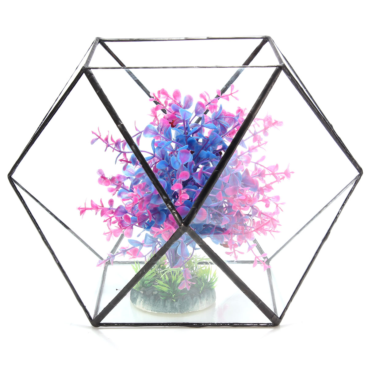 Polygon Greenhouse Glass Terrarium DIY Micro Landscape Succulent Plants Flower Pot