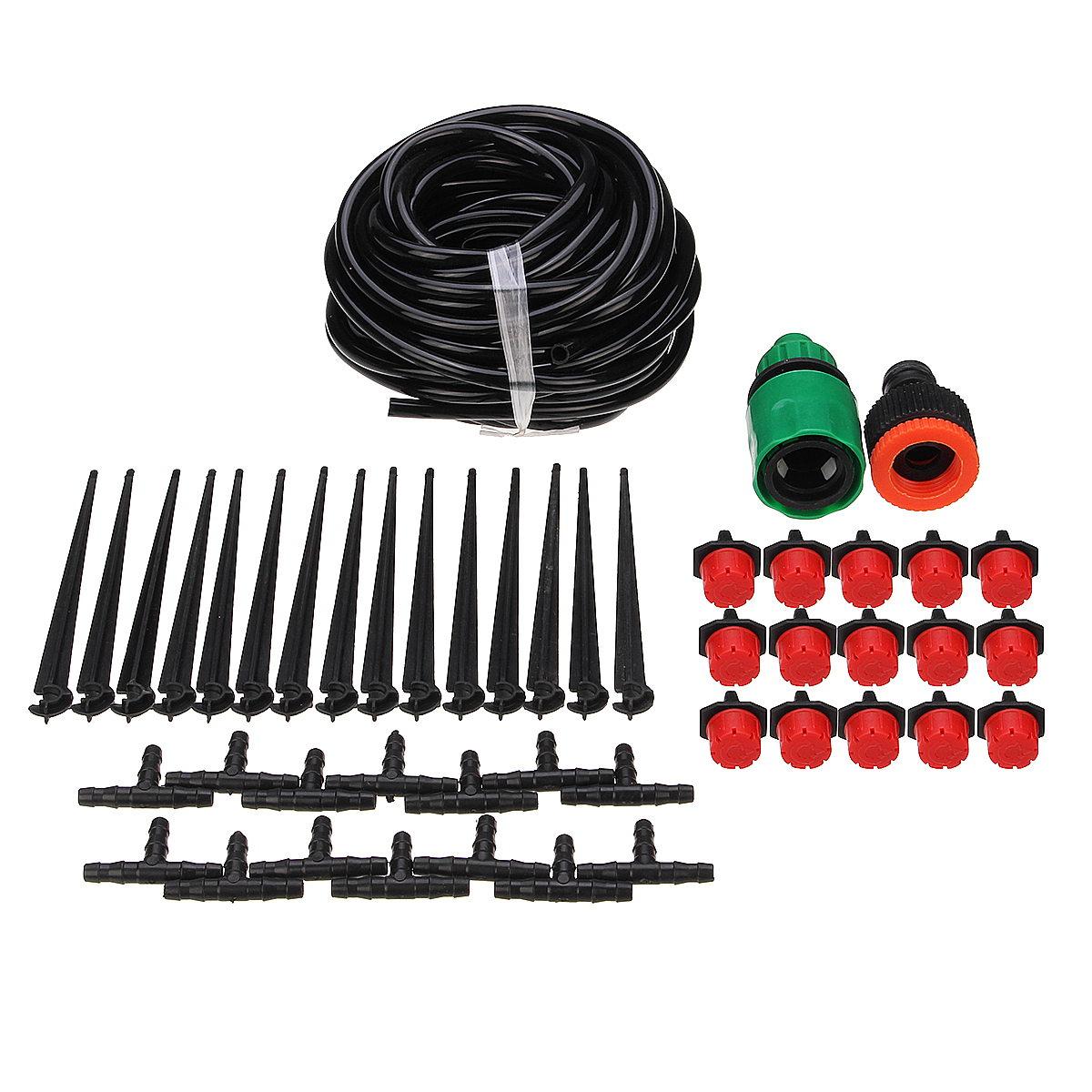 

47PCS Drip Irrigation Greenhouse Garden Plant Watering System Hose Kits Adjusted