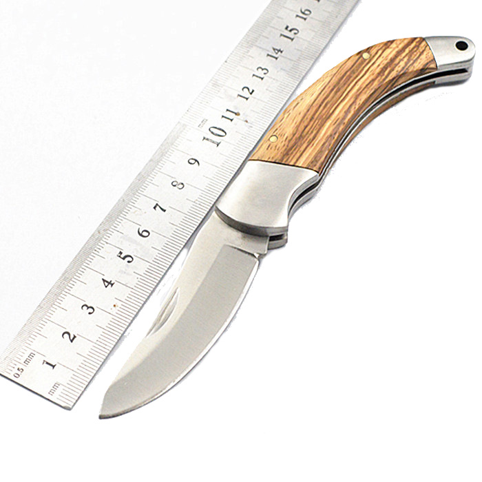 

167 mm 440C Stainless Steel Blade Zebrawood Handle Mini Pocket Folding Knife Outdoor Survival Knife