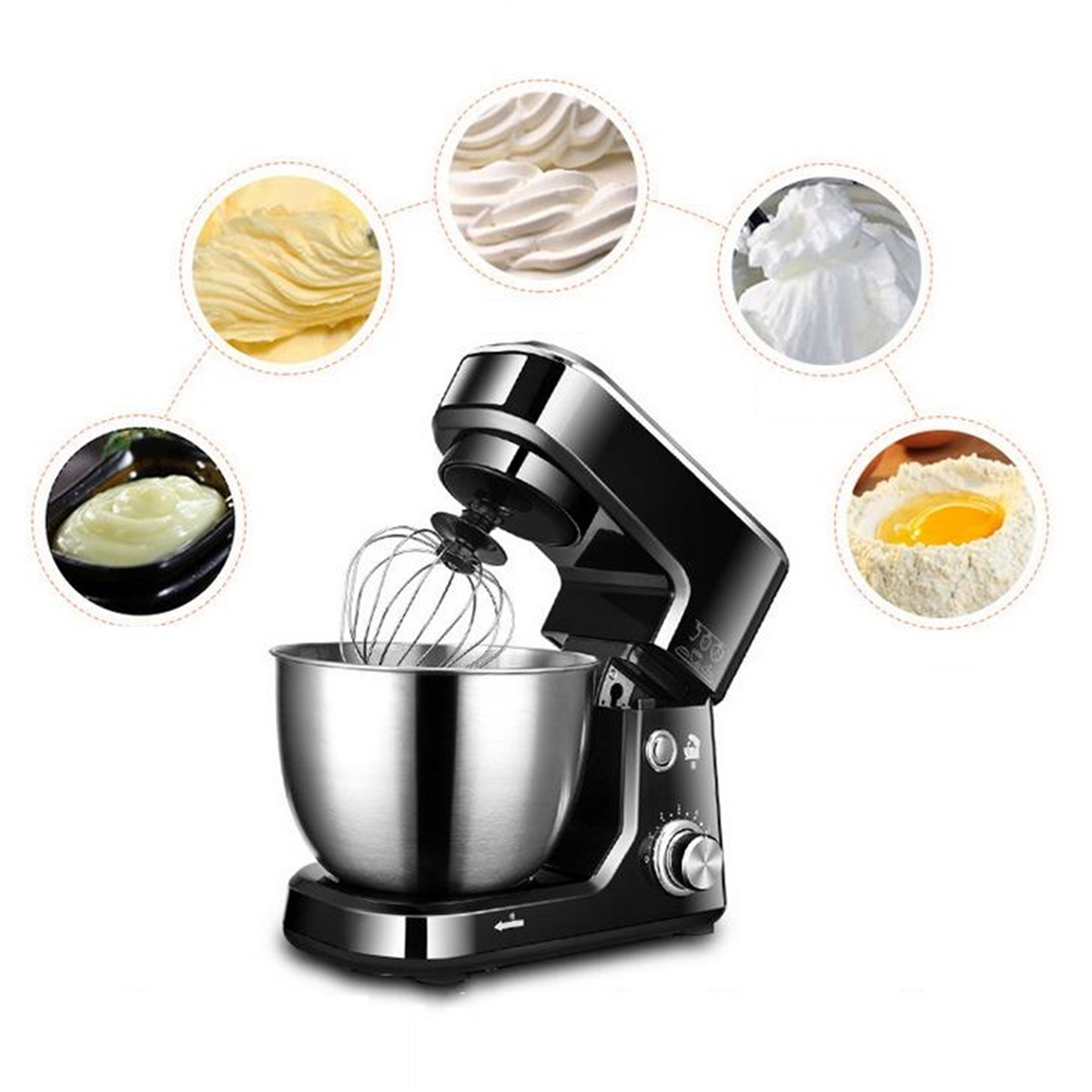 Automatic Mini Egg Beater Stand Mixer Multifunctional 4L Capacity 600W Power Motor Egg Blender 220V 50Hz Tilt Head W Bowl with handle Motor Over-Tempe 20