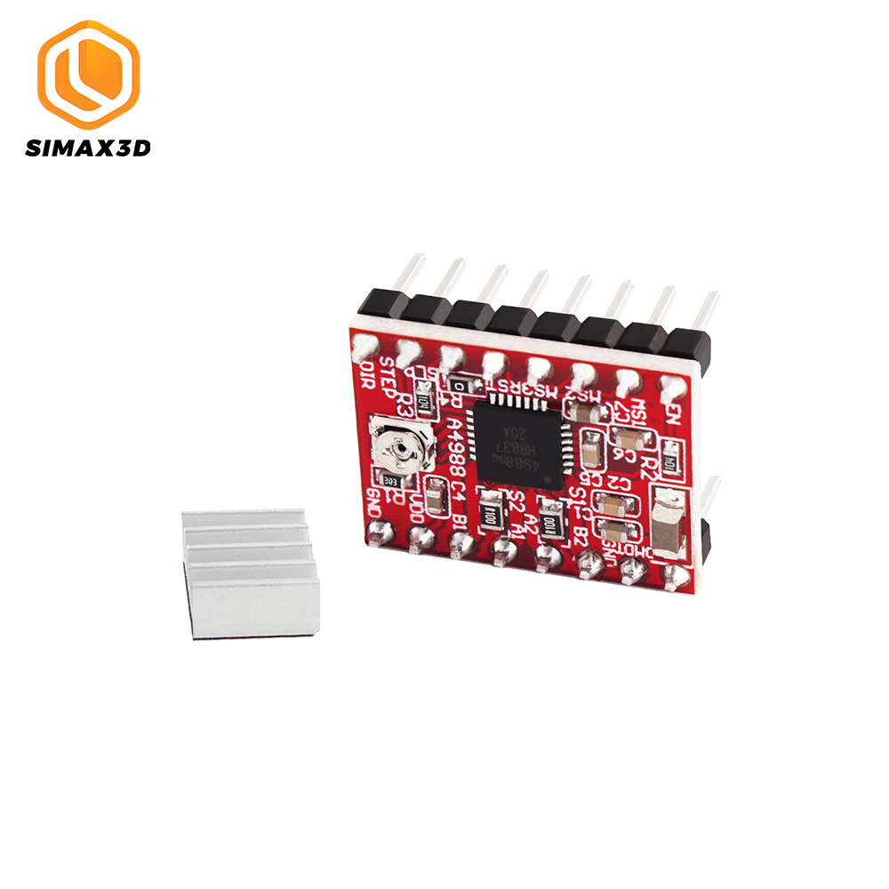 SIMAX3D® 6Pcs A4988 Stepper Motor Driver Board Red with Heatsink for 3D Printer 5