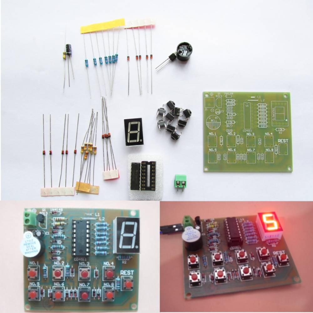CD4511 8 Channel Digital Display Answerer DIY Kit Electronic Skill Competition Teaching and Training DIY Part 1