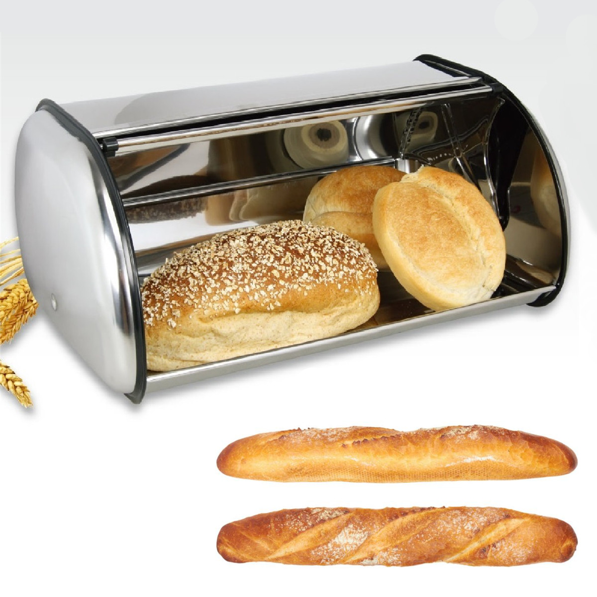 

Хлеб из нержавеющей стали Коробка Бункер Кухня Торт Контейнер для еды Хлеб