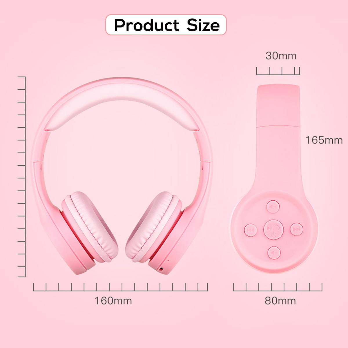 Wireless bluetooth Kids Childs Headphone Soft Foldable Portable Stereo Music Headset with Mic 23
