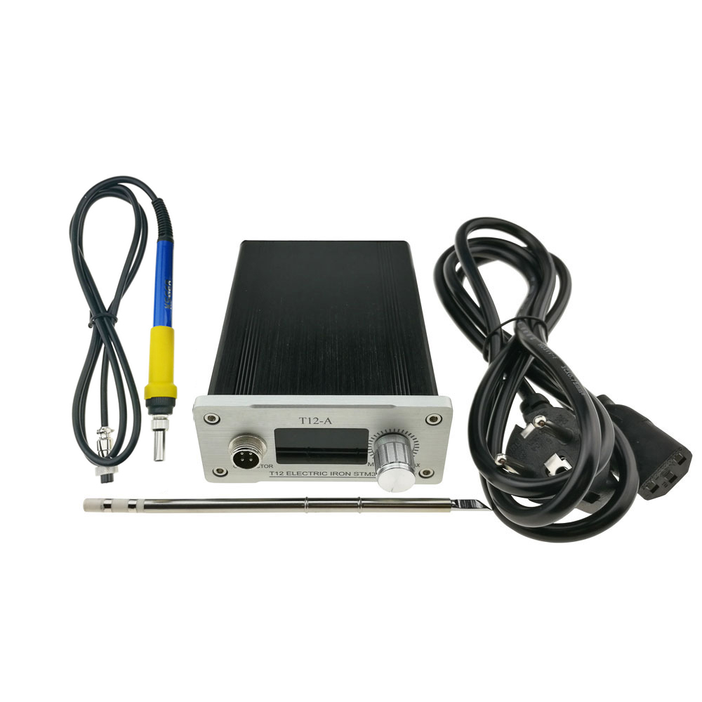 

KSGER T12-A Soldering Station Electric Iron STM32 OLED Screen Size 1.3 T12 Temperature Controller Metal Case with T12-K Solder Tip