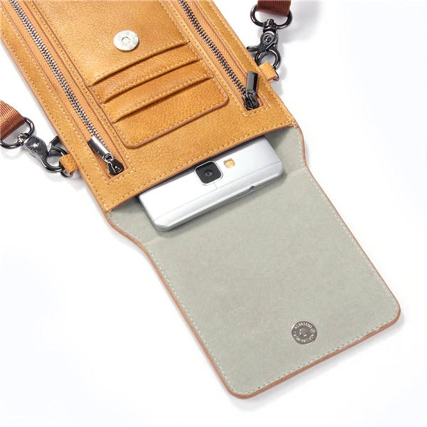 Vintage PU Leather Card Holder 6inch Phone Bag Shoulder Bag Crossbody Bags