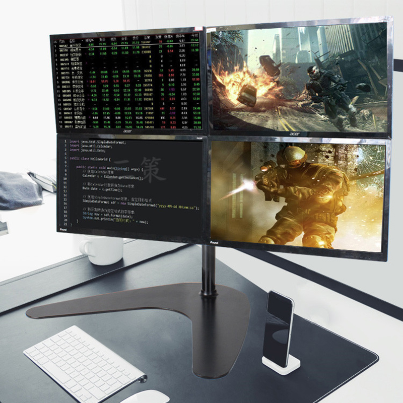 Find Quad LCD Computer Monitor Laptop Stand Mount Free Standing Heavy Duty Desk Stand Fully Adjustable Holds 4 Screens up to 30 inches for Sale on Gipsybee.com with cryptocurrencies