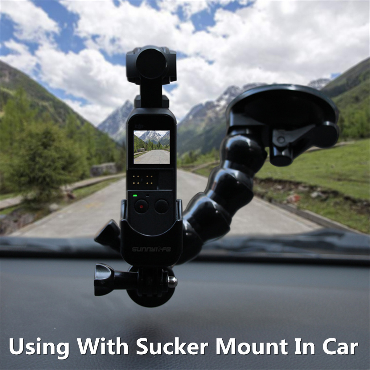 Hooshion Mount Bracket for Car Sucker for DJI Osmo Pocket,Gimbal Extension Module Holder Parts,Vehicle Window Suction Cup Mounting Adapter Converter 