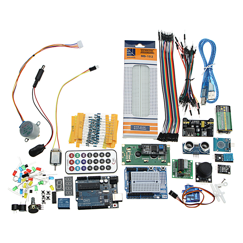 

Super Project UNO R3 Starter Kit With Relay Jumper Breadboard LED SG90 Servo For Arduino