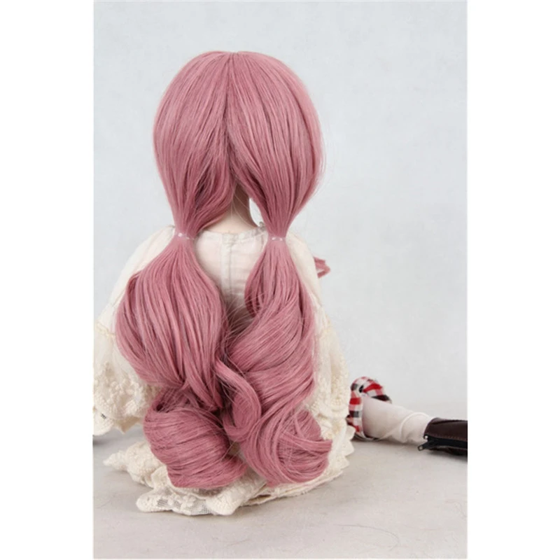 Wig Pink Curly Hair For 8-9 inch 22cm-24cm 1/3 BJD SD Doll 