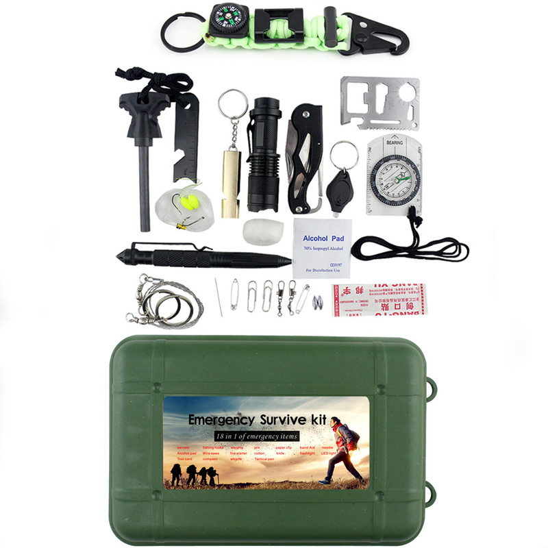 

IPRee® 18 In 1 Outdoor EDC Survival Tools Kit SOS First Aid Case Emergency Multifunctional Box