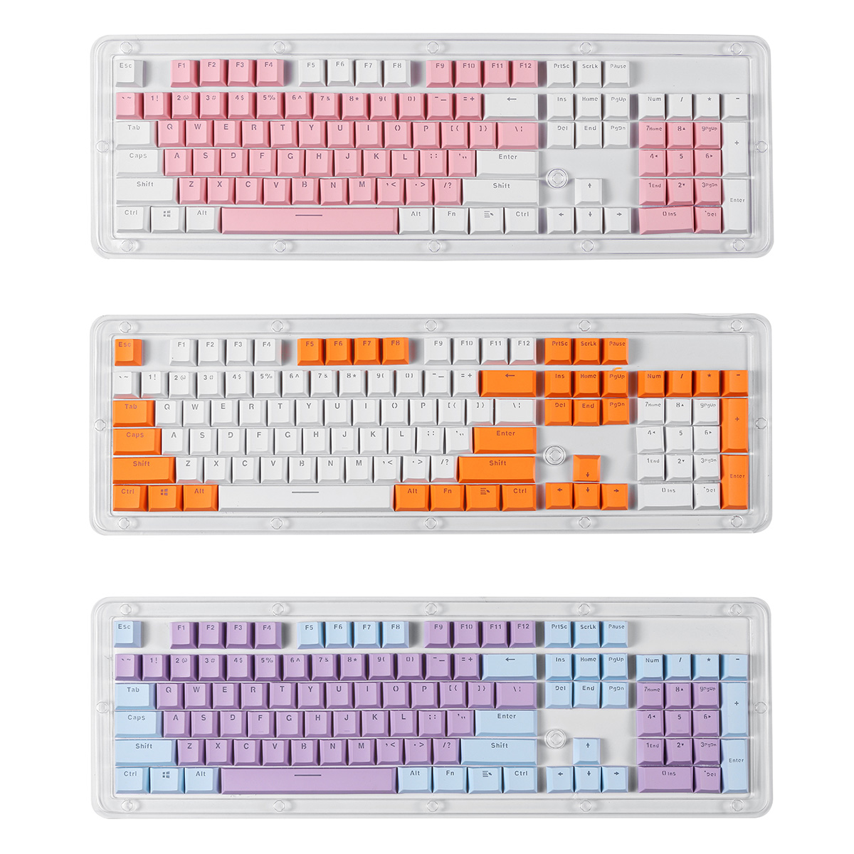 HUACHEN-LS Mechanical Keyboard keycaps 104 Keys Side Printed PBT OEM Height Keycaps for Mechanical Keyboards Color : White
