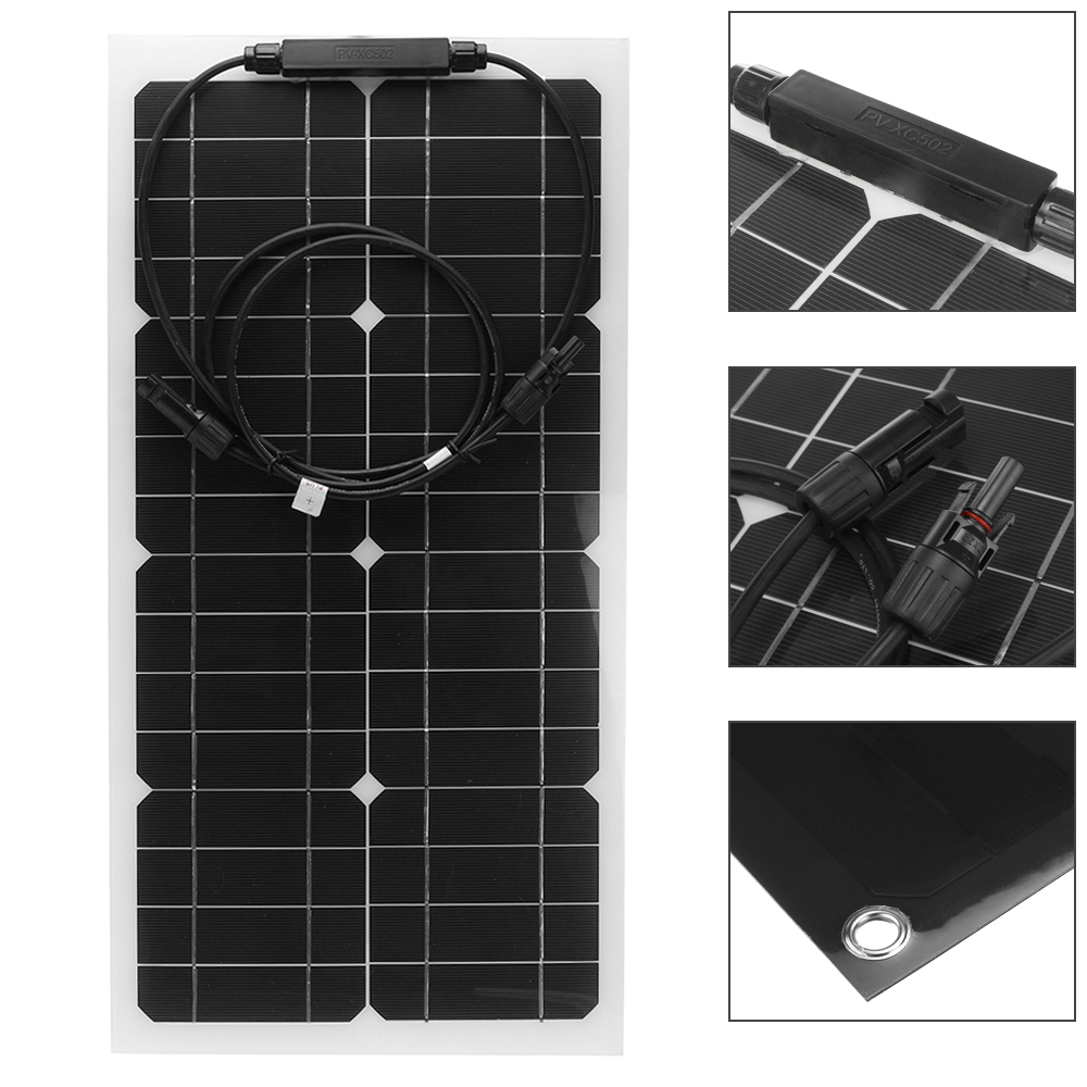 Find 30W Solar Panel Kit Flexible Solar Panels 12V High Efficiency Solar Powered Panel For Fishing Bait Boats Hiking Camping Travel for Sale on Gipsybee.com with cryptocurrencies