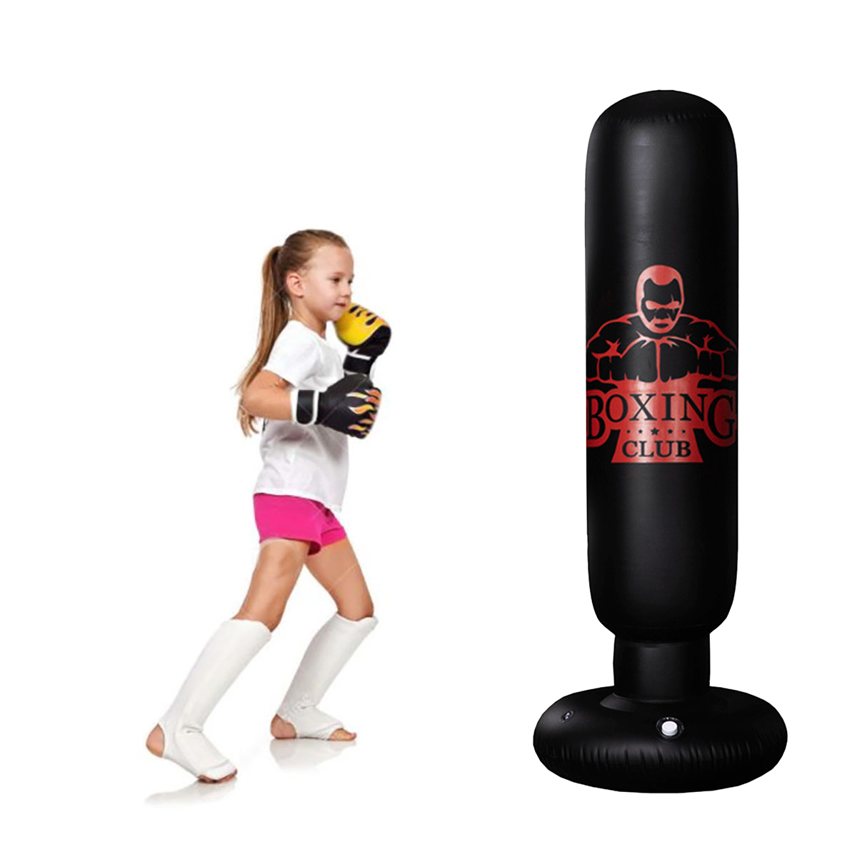 1.6M Inflatable Free Standing Boxing Punch Bag  Kick Art Training Free Pump UK 