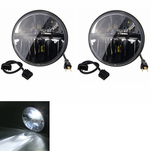 

2pcs 7 inch H4 H13 30W 6000K 8000LM HID Hi/Lo Beam LED Headlight Light Lamp For Harley Davidson Jeep