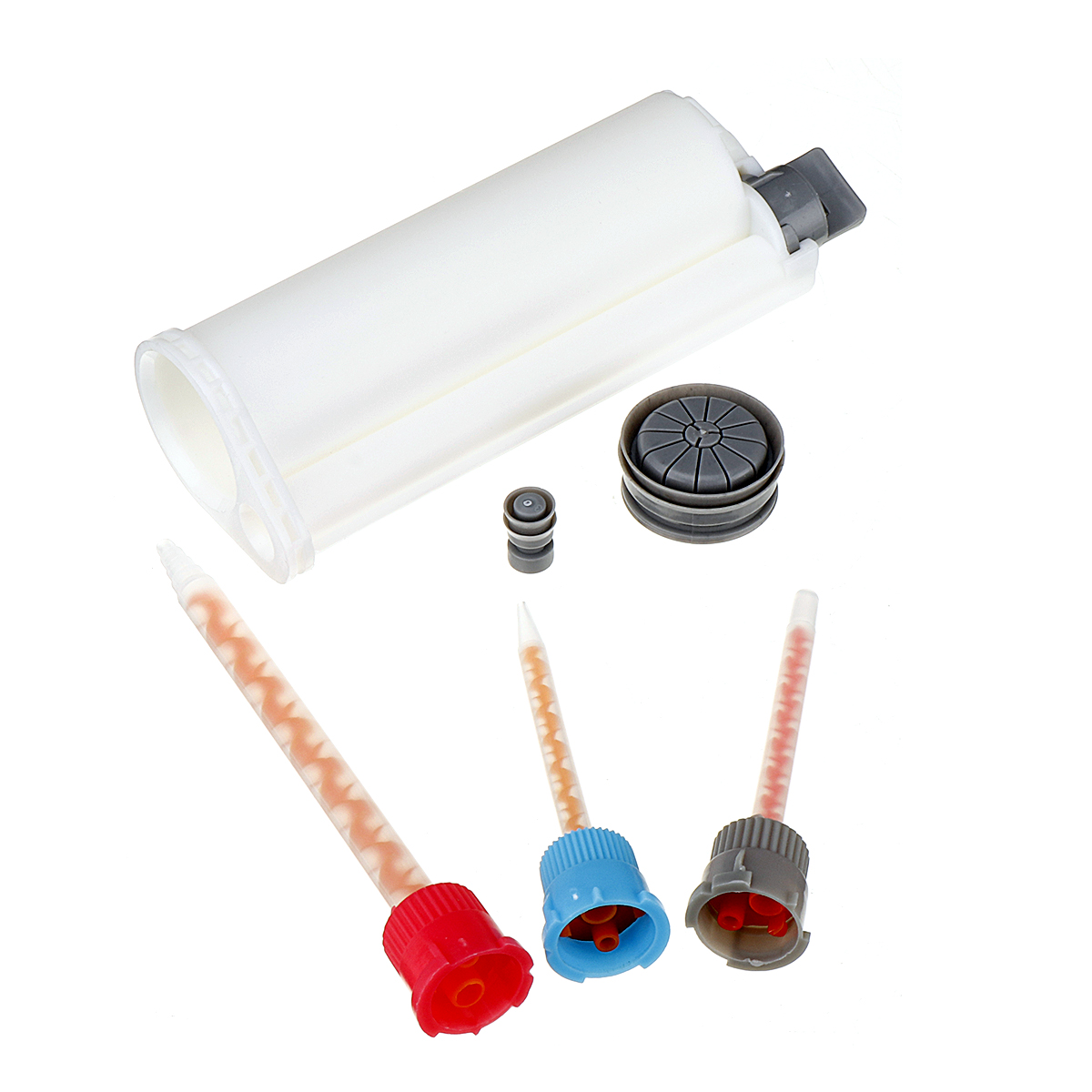 

50ml 10:1 AB Glue Tube Dual Glue Cartridge Pointed Flat Screw Head Mixing Tube for Industrial Glue Applicator
