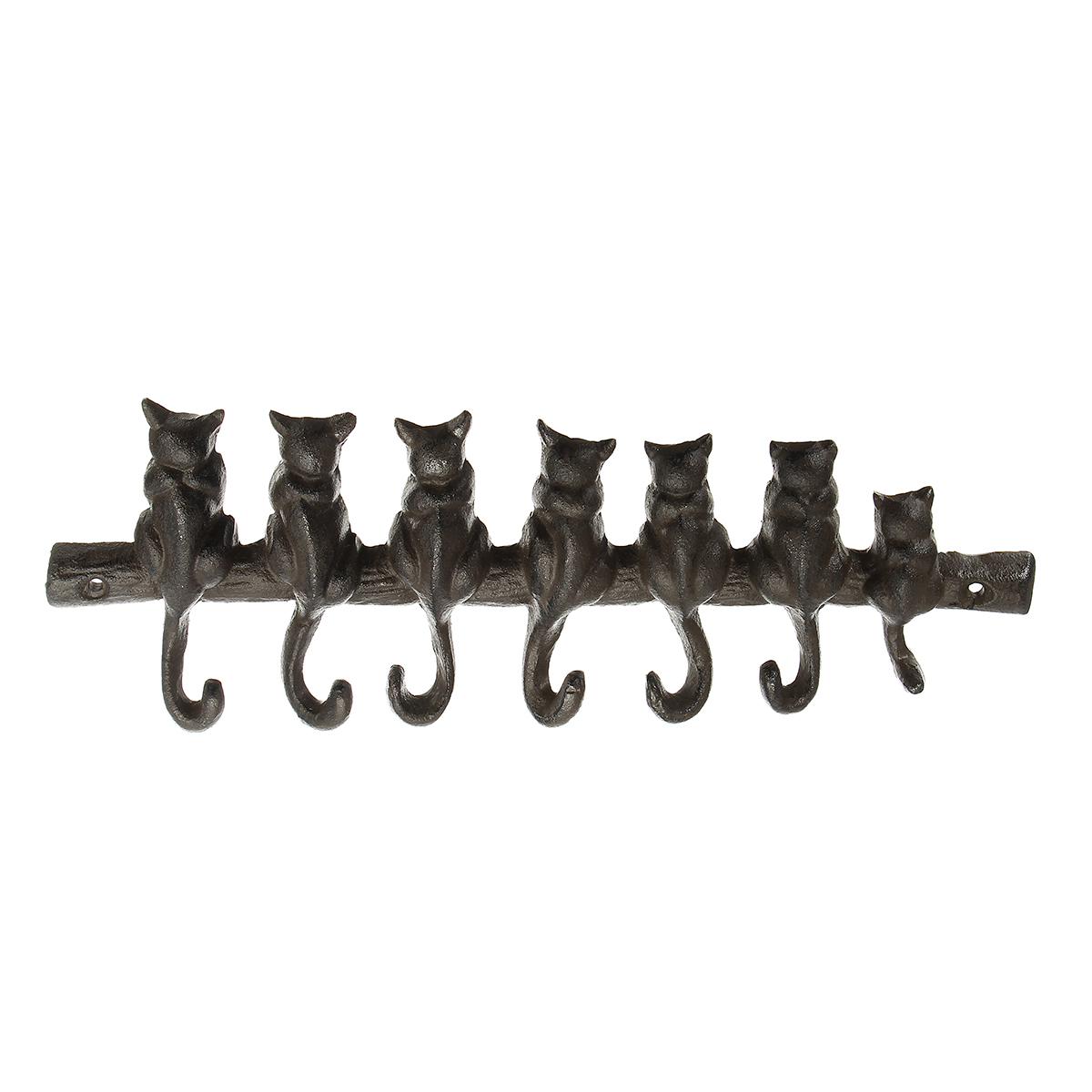 

Cat Kitten Tail Cast Iron Wall Hook 6 Hooks Coat Keys Towel Rack Cloth Hanger Home Organizer