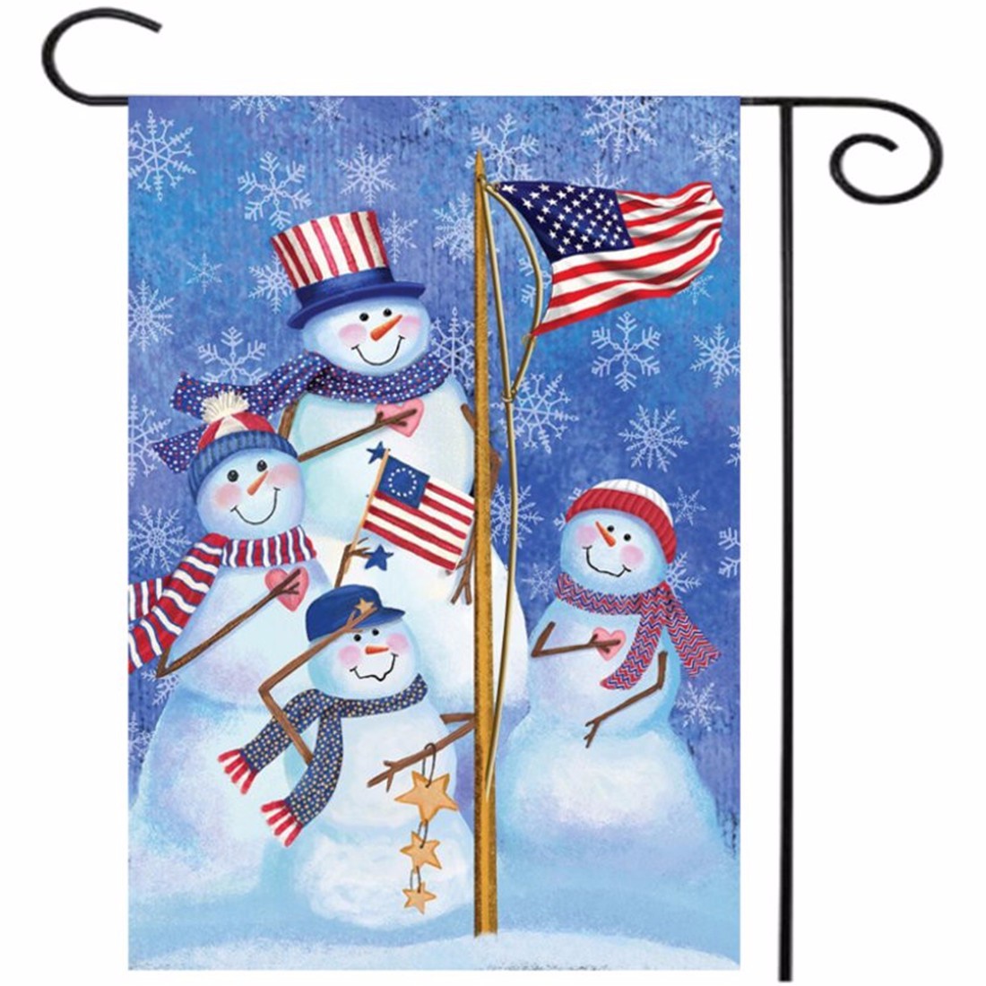 

12.5 "x 18" Рождественские снеговики Winter Welcome House Сад Флаг-ярды Баннерные украшения