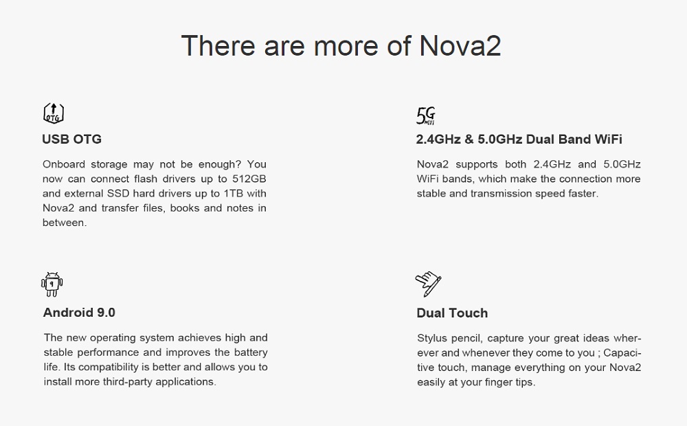 BOOX Nova2 7.8 Inch Ebook Reader Ink Screen Octa Core 3GB +32GB Storage Android 9.0 System 75