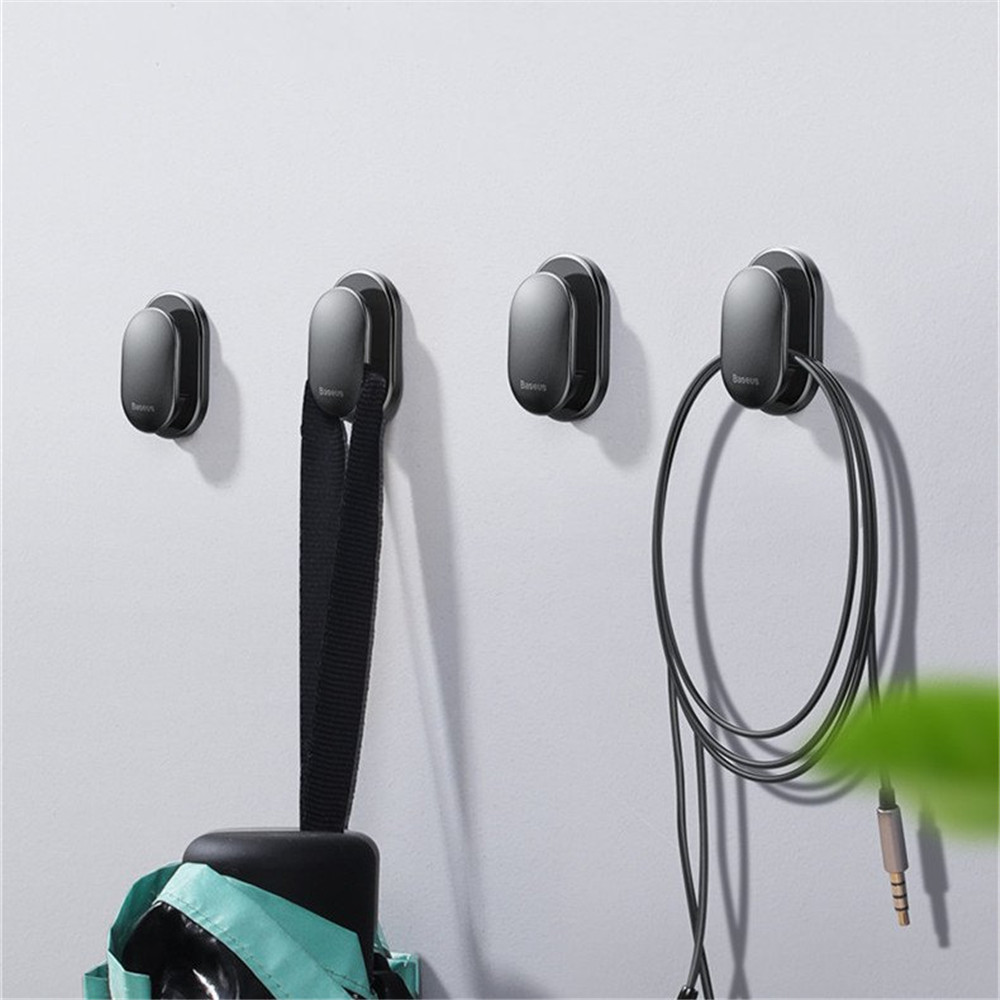

Baseus 4 PCS Strong Sticky Earphone Wall Hook Data Cable Clip Organizer Self Adhesive Car Storage Hanger