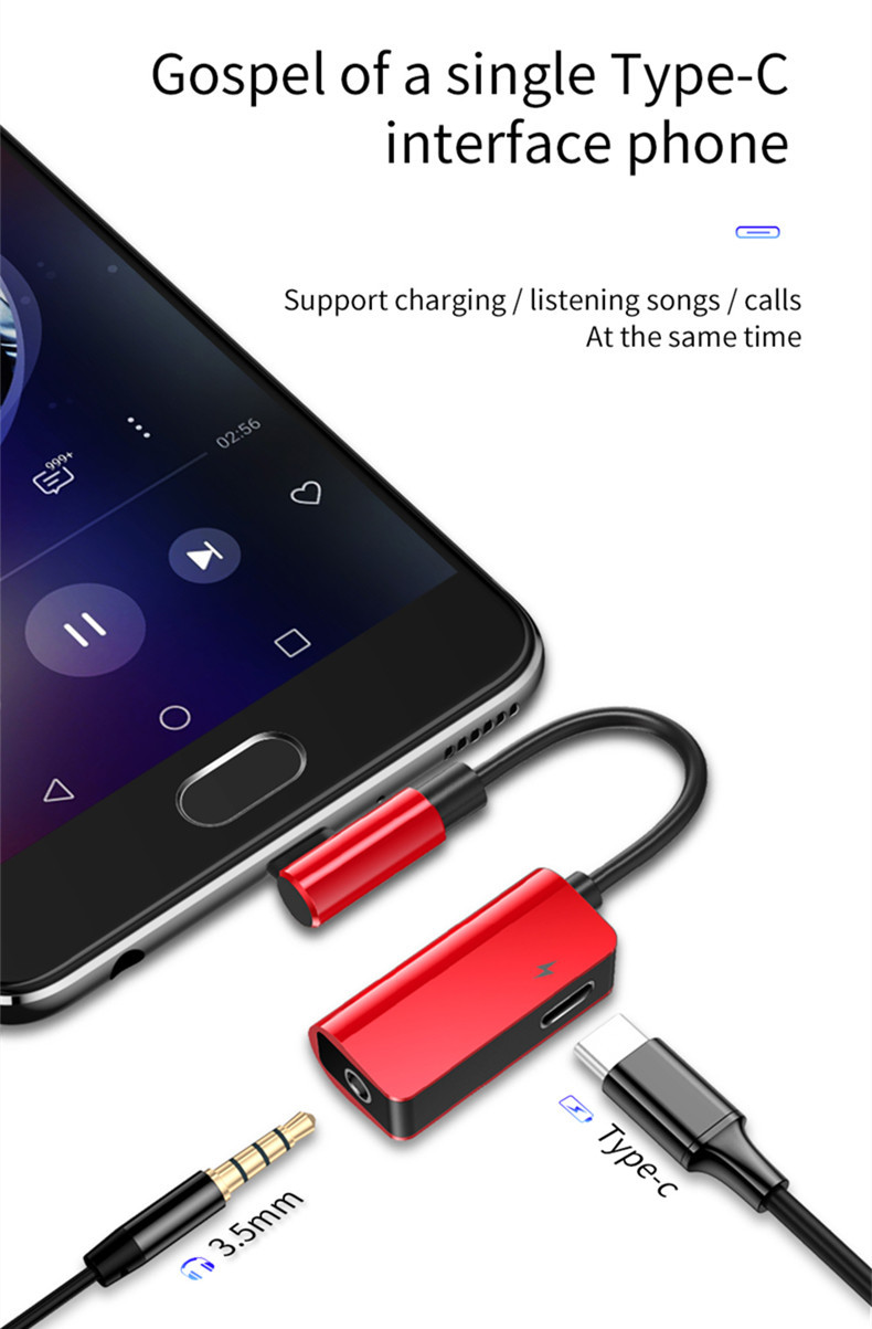 Baseus L45 Type-c to Type-c Charging + 3.5mm Audio Music Adapter Converter for Xiaomi Huawei