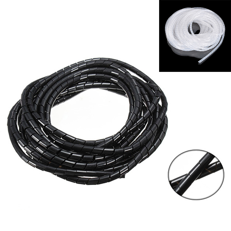 

Black/White 8mm 10.5M PE YL692 Flexible Spiral Wrapping Wire Hiding Cable Sleeves for 3D Printer