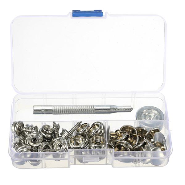 

62pcs Stainless Steel Canvas Buckle Quick Snap Fastener Buttons Screws Kits